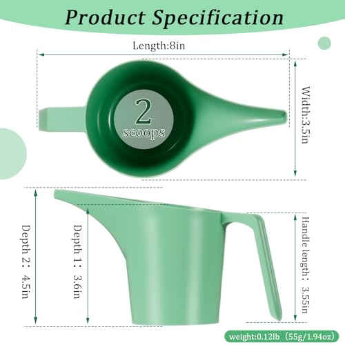 2 Pcs Bird Seed Scoop, Pet Food Bird Seed Scoop Large Capacity Suitable Narrow Spout Suitable for Tube Feeders for Filling Avian Birds Feeders Small Animal Food(Green) - Image 3