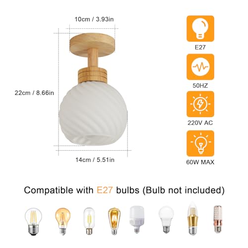 Plafonnier E27 moderne petit format Ø14cm idéal pour éclairage ciblé de chambre - 3