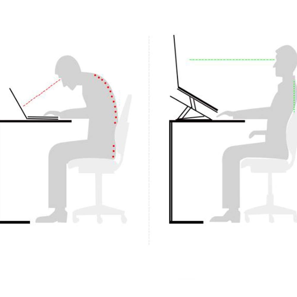 Supporto per Laptop, Supporto ergonomico Regolabile per Laptop Supporto per Monitor Portatile Pieghevole Compatibile con Tutti i Laptop, più Laptop da 11-23 Pollici