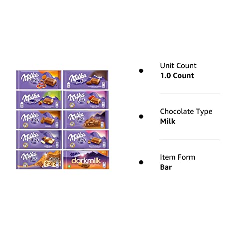 Milka Chocolate Assortment Variety Pack Of 10 Full Size Bars - Randomly Selected No Duplicates #TOP2