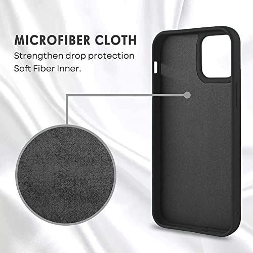 Image of Elzzi Microfiber Candy Case Compatible for iPhone 13 Mini 5.4 Inch Shockproof Slim Back Cover Liquid Silicone Case - Black
