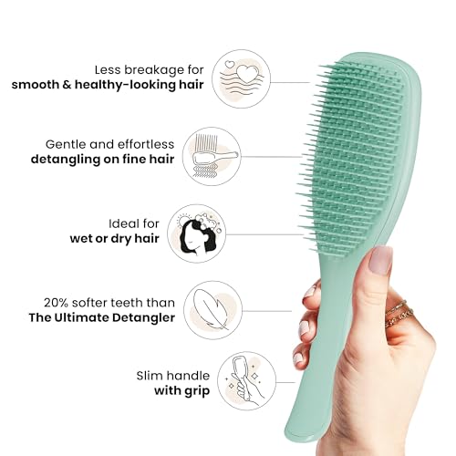 Tangle Teezer Ultimate Detangler Haarbürste für Coloriertes, Feines & Dünnes Haar – Sanfte Zweistufige Borsten Reduzieren Haarbruch & Ziehen – Sanft zu Empfindlichem Haar – Dunkles Petrol