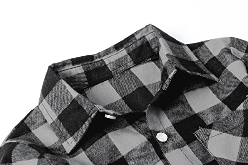 Image of Betusline Boy and Men Button Down Plaid Shirt