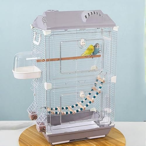 Ambety 鳥かご 鳥ケージ 小型 明アクリル製ドア 鳥小屋 バードケージ 複数飼い 透明な鳥かご 省スペース 組立式 餌入れ 引き出しトレイ付き 透明で目に見えるデザイン お手入れ簡単 トリカゴ オカメ ボタン 文鳥 セキセイインコ 40x28x71c