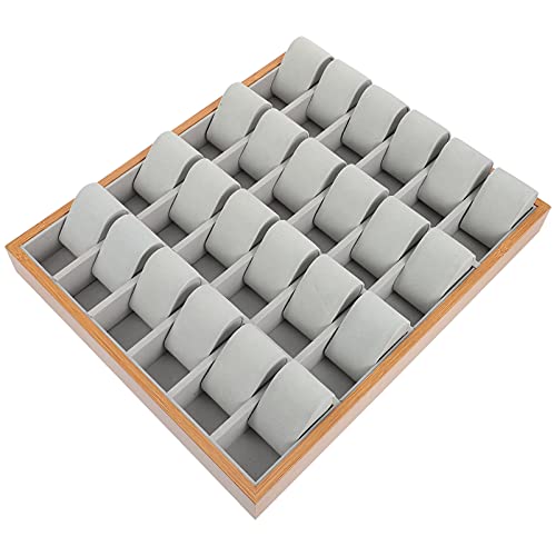 Hemobllo Reloj caja organizador bandeja de reloj de madera caja de almacenamiento soporte escaparate relojes titular organizador joyas cajón caja de reloj Cover
