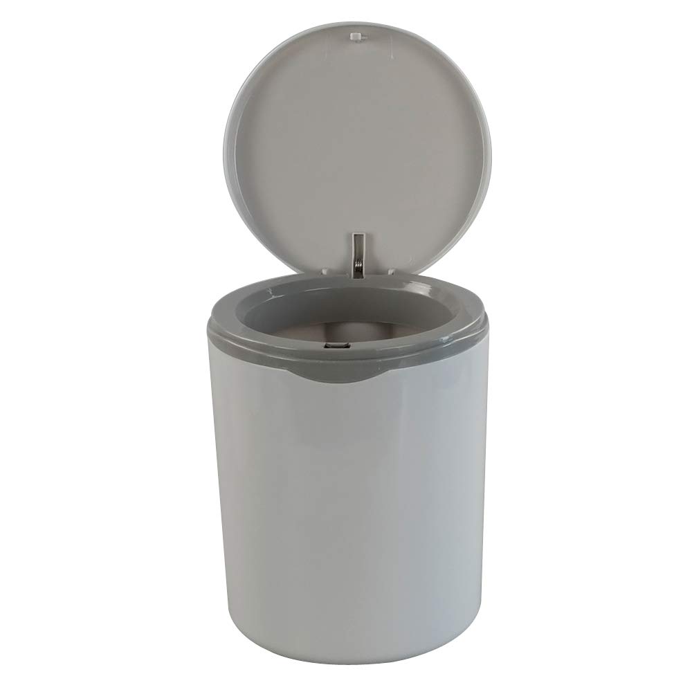 Vababa Grey 2 L/0.5 Gallon Tiny Trash Can, Push-Button Mini Garbage Can