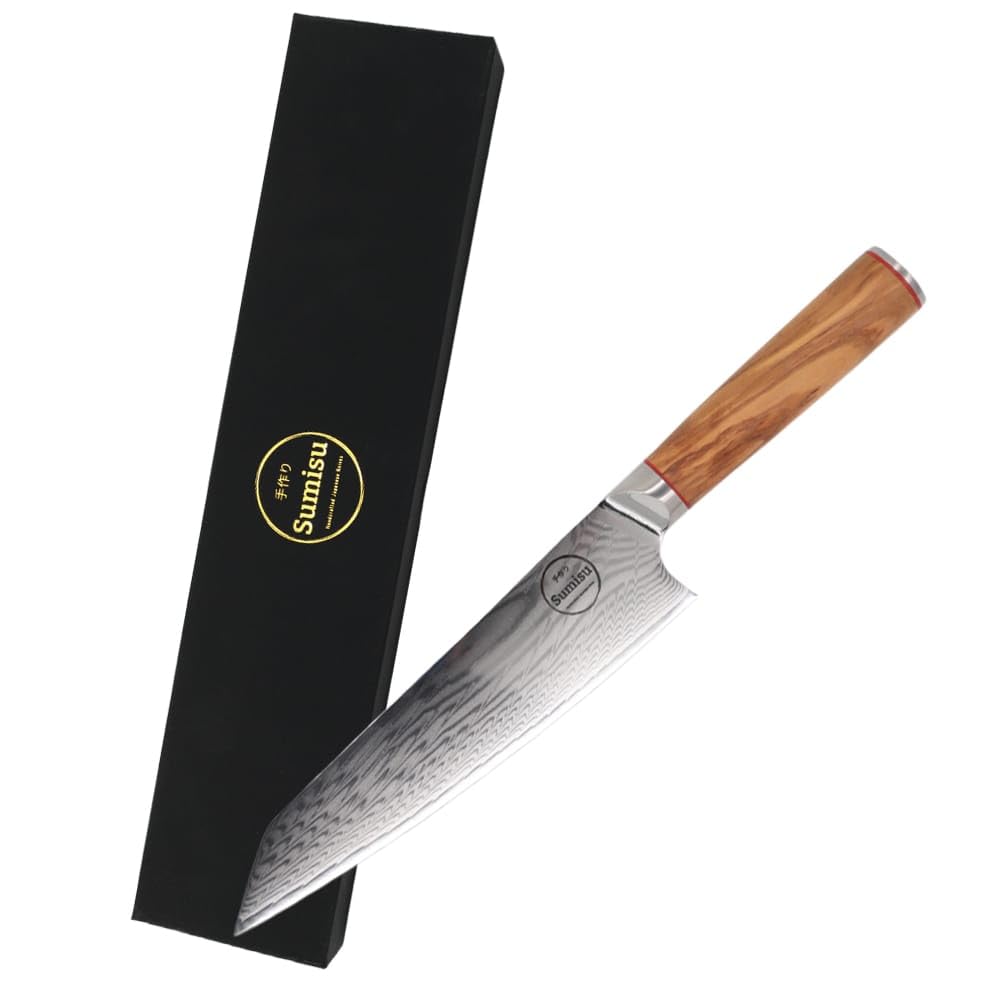 Kiritsuke japonais couteau de chef premium manche ergonomique de cuisine en bois damassé