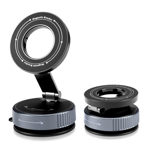 QIQIAZI Vakuum Magnet Handyhalterung Auto für Mag-Safe, 360° Drehbar & Faltbar, N57 Supermagnet Starke Haftung Handy Hal...
