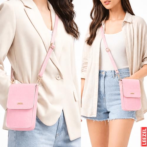 Image of LEEZEL Women's Girls Wallet Sling Bag for Mobile Cell Phone Holder