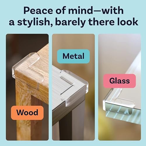 Image of Pack of 4 Silicone Corner Protectors, Baby Safety Table Corner Guards, Clear Transparent Soft Edge Protectors for Sharp Table Corners, Furniture Corner Guards, Child Proof Safety