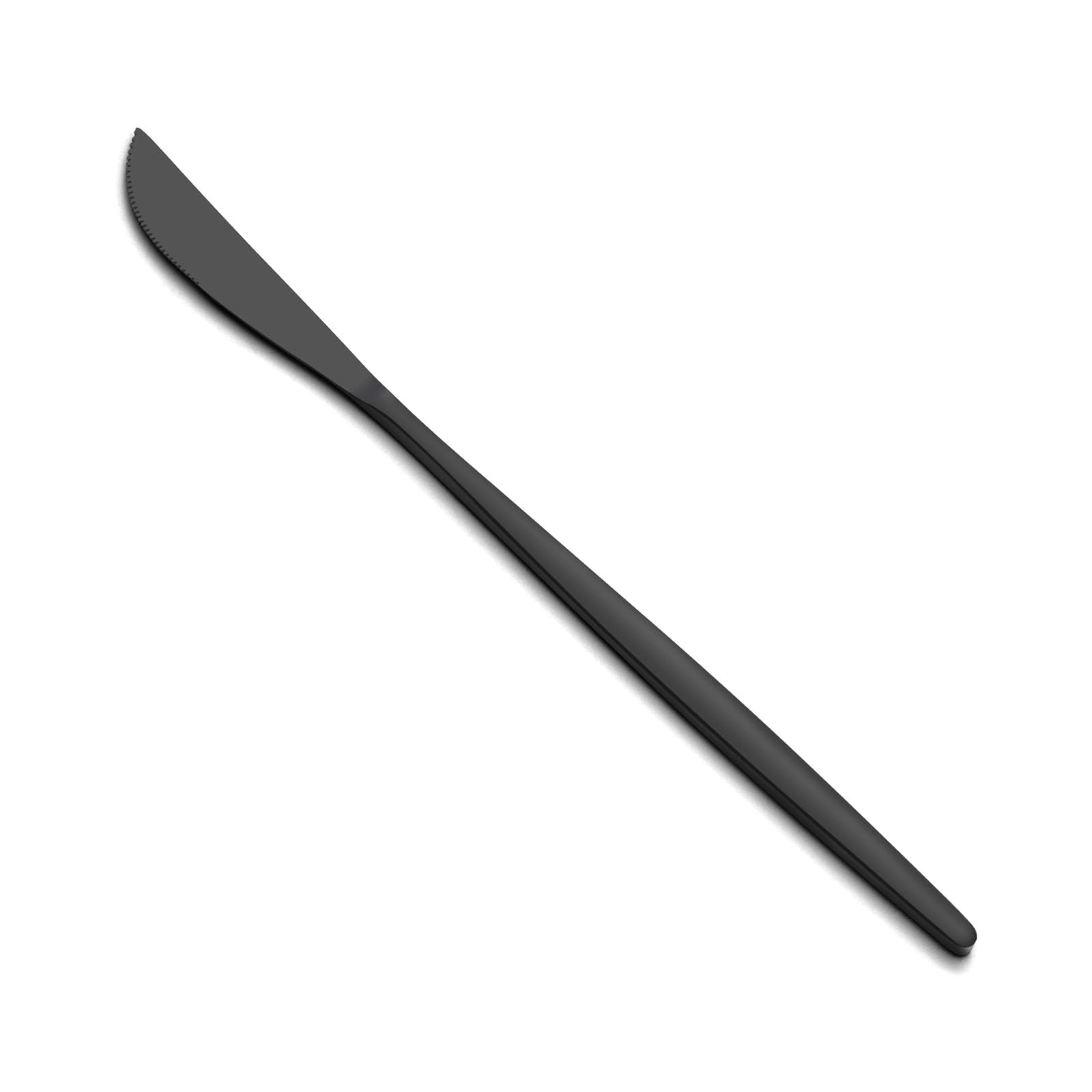 Pleafind coltelli da tavola 24 pezzi, coltelli acciaio inox 22 cm, set coltelli da tavola in Nero, coltello da burro, coltelli carne, coltello per la casa e il ristorante, lavabile in lavastoviglie