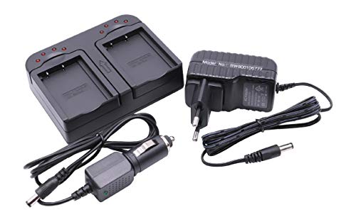 Dual Akkuladegerät kompatibel mit Olympus Pen E-PL9, E-410, E-450, E-620 Digitalkamera, Camcorder, Action Cam-Akku - Ladeschale