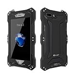 iPhone 7 Plus Case,Bpowe Gundam Gorilla Glass Aluminum Metal premium protection Shockproof Military Bumper Heavy Duty Sturdy Protective Cover Shell Case for iPhone 7 plus 5.5 inch (Black)