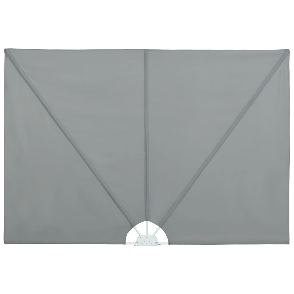 Auvent latéral pliable 240 x 160 cm, Paravent de terrasse en tissu et acier, Store extérieur gris pour balcon et jardin, Clôture de séparation rétractable