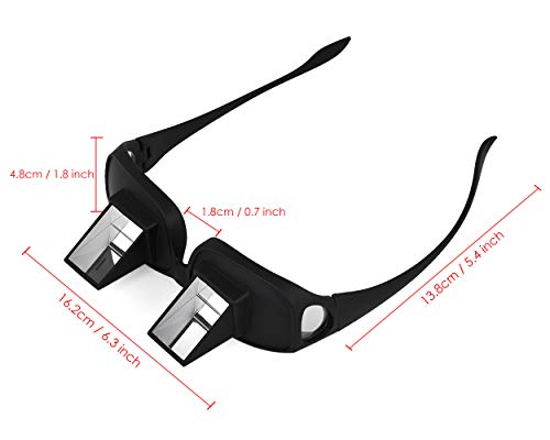 Image of Ace Select Lazy Prism Eye Glasses Lying Down Bed Horizontal Watching TV Reading Spectacles Horizontal Glasses - Black