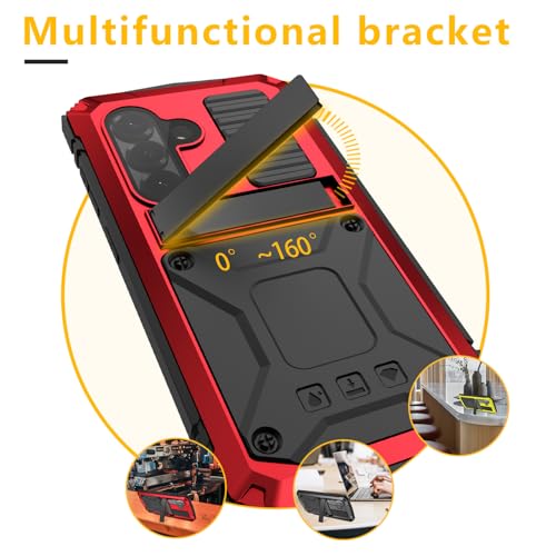 Coque métal S26 Plus rouge protection intégrale premium verre trempé - 6