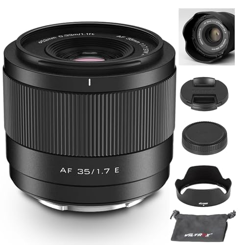 VILTROX 35mm F1.7 E-Mount Large Aperture APS-C STM Auto Focus Prime Lens for Sony E-Mount Camera FX3 A7C A7RII A7SII A7II A7RIII A7IV A7RIV A9 A1 ZVE1 A93 A6700 A6600 A6500 A6400 ZV-E10 FX30 ZV-E10II
