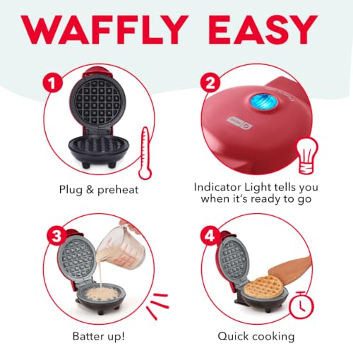 Image of Dash Mini Waffle Maker- Waffle Maker for Breakfast & Snacks - Compact & Easy-to-Clean - nonstick surfaces - Fun & Portable Kitchen Essential - Aqua - 2-Pack