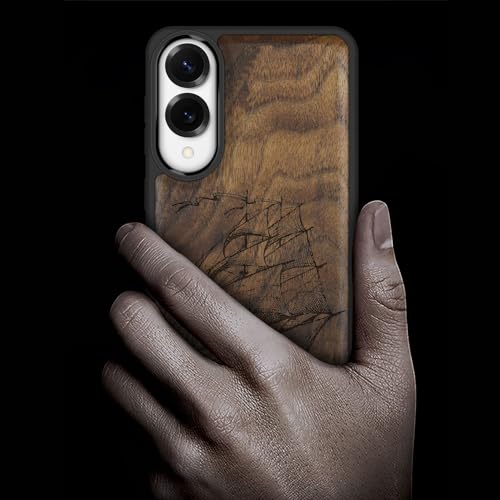 Case de Téléphone Compatible Magsafe Galaxy S25 Edge bois antichoc