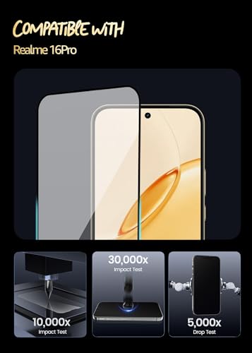 Image of Lensarmor Compatible with Realme 16 Pro Screen Protector (1 Pack) - Premium 0.15mm Ultra-Thin Tempered Glass, Military-Grade Protection, Ultrasonic Fingerprint Compatible & Case-Friendly Design