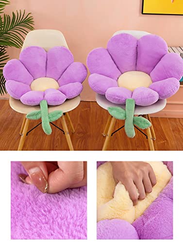 Faux Rabbit Fur Flower Pillow Petal Chair Cushion Comfortable Car Cushion Bookstore Sofa Cushion (24Inches*25Inches, Pink) #TOP7