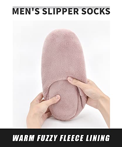 Image of Keyela Unisex Gripper Slipper Socks, Fleece Lined Winter House Slippers | Plush fuzzy warm indoor winter footwear Universal winter sock slippers fit men and women