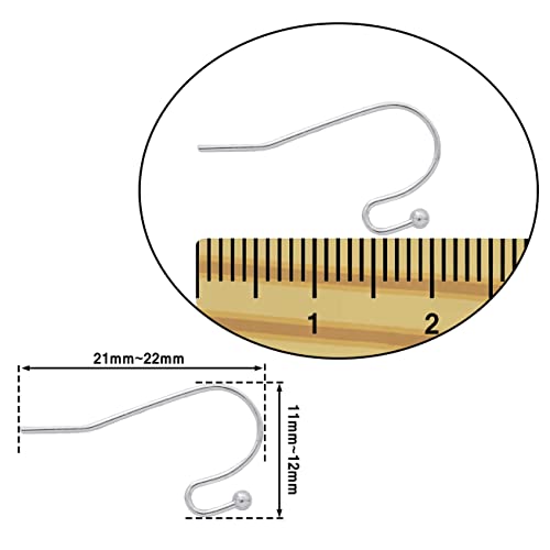 200 Pairs 21X11Mm Silver Plated Earwires Ball Dot French Earring Hooks/Dangle Earring Connector/Findings For Jewelry Making & Diy(Eh-1006-A4) #TOP1