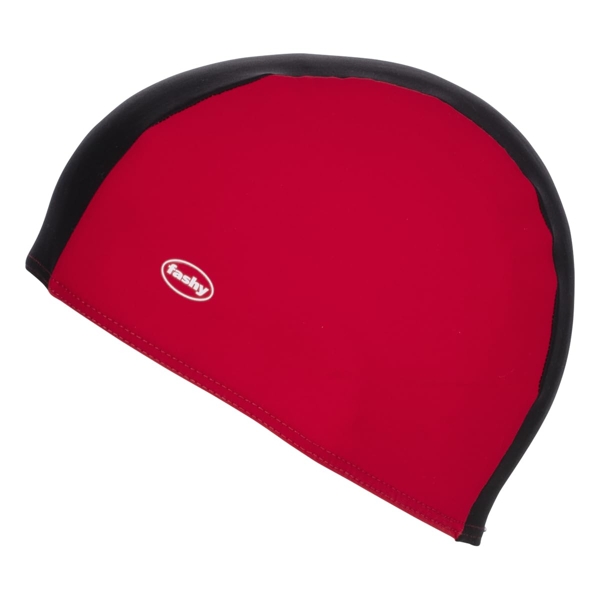 Fashy Red/Black Adult Fabric Swim Cap