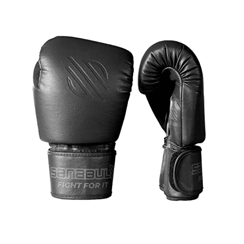 Sanabul Battle Forged Thai Style Kickboxing Professional Gloves (Black, 12 Oz) #TOP1