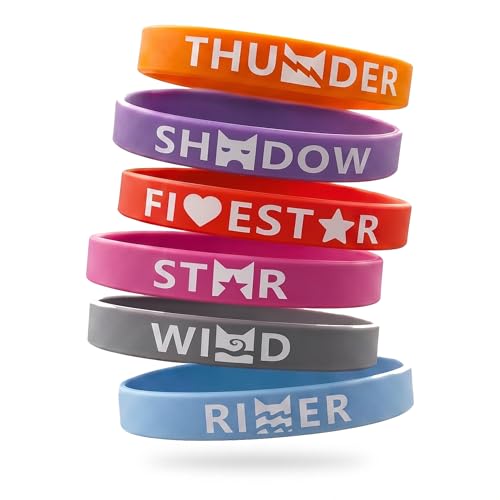AYNAZON 24PCS Warrior Rubber Bracelets Cats Merch Inspired Stretch Friendship Bracelets Cosplay Merchandise Gifts for Fans Birthday Party Supplies