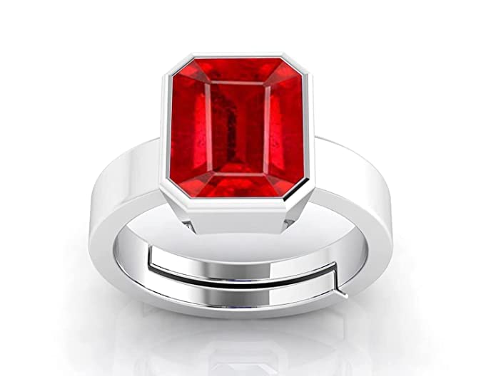 anuj sales 14.25 Ratti 13.50 Carat A+ Quality Natural Burma Ruby Manik Unheated Untreatet Gemstone Silver Plated Ring for Women's and Men's(GGTL Lab Certified)-picture-11