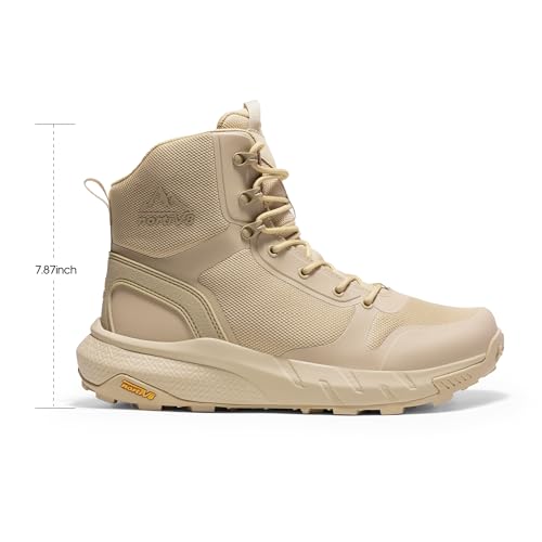 Image of NORTIV 8 Men's Military Tactical Boot Lightweight Comfortable Boots for Work All Day Side Zipper Motorcycle Combat Hiking Boots Metrostrike(8-9 Inches)
