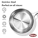 Chefmate 12 inch Tri-Ply Stainless Steel Frying Pan with LID,PFOA&PTFE Free Skillets,Chef's Pans,Dishwasher and Oven Safe Cookware, Works on Induction,Ceramic and Gas Cooktops