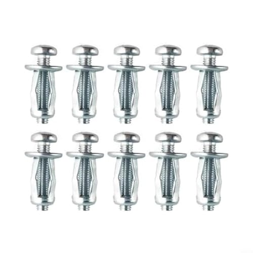 HEIBTENY Anclajes de pared huecos M8 x 30, juego de 10 cierres de cavidad de metal fuerte con remaches de tuerca de brida para asegurar estantes, armarios y accesorios en paneles de yeso o paredes