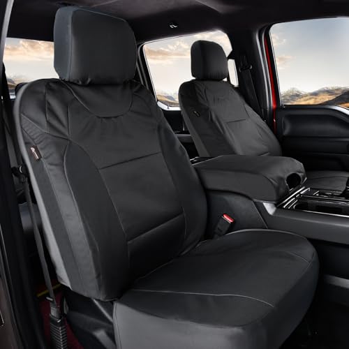 Image of Coverado Front Seat Covers, Waterproof Oxford Seat Protector for Car Seat Cushions for Kids & Dogs, Compatible with 2015-2026 Ford F150 & 2017-2026 Ford F250 F350 F450 (Black, 2PCS)