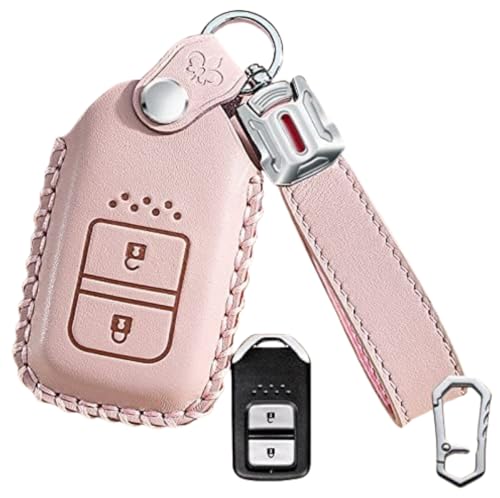 【Super Car Shop】ホンダ CR-V CR-Z シビック アコード ヴェゼル フィット フリード オデッセイ ステップワゴン ジェイド シャトル インサイト グレイス等に対応 キーケース 鍵プロテクション スマートキーカバー キーホルダー (ピ