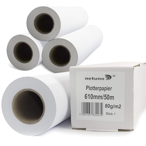 DATI TECNICI - carta da plotter senza legno, non patinata, con uno spessore di 80 g/mq, superficie opaca.