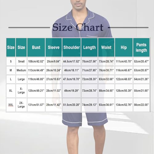 Xiaojmake Mens Modal Pajamas Sets Short Sleeve Lapel Button-Down Silk Satin Sleepwear Two Piece Silky Loungewear with Pockets2