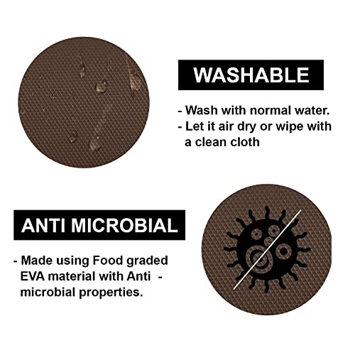 Image of DALUCI Anti Skid Fridge Mats Roll 5 Meters (45 cm x 500 cm) | Drawer Mat for Kitchen Drawers, Shelves & Wardrobe | Food Grade EVA Anti Slip Shelf Liner, Washable, Diamond Pattern, Brown