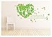 Naklejka ścienna, pasta ścienna, zielony liście, napis angielski, nadaje się do sypialni, salonu, można ją usunąć w języku angielskim, wodoszczelna naklejka ścienna 130 x 90 cm