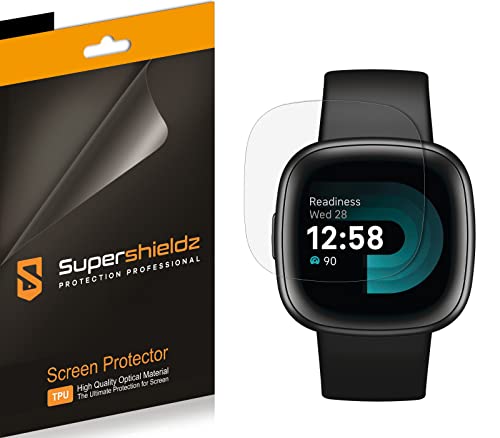 Supershieldz (3 Pack) Designed for Fitbit Versa 4 and Fitbit Sense 2 Screen Protector High Definition Clear Shield (TPU)