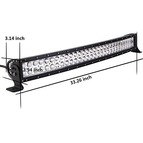 Qdy 32" 180W Curved Led Light Bar Flood Spot Combo Beam Fog Light Waterproof Ip67 For Off Road Suv Ute Atv Truck With 2Pcs 18W Flood Led Work Lights And Wiring Harness #TOP1