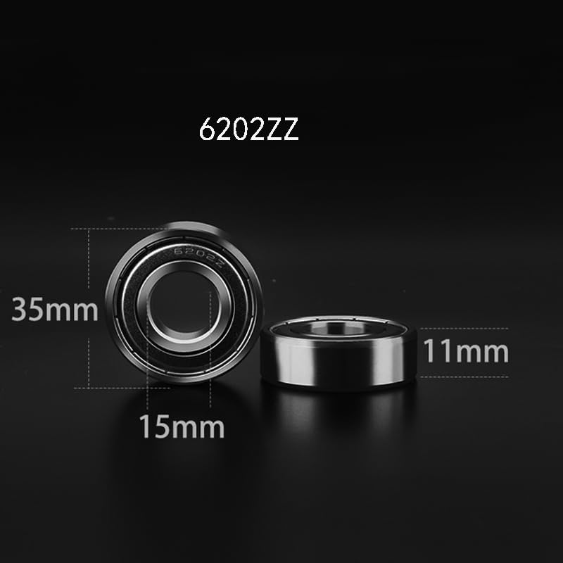 6202 15 * 35 * 11mm Precision Bearing Deep Groove Ball Bearings 6202ZZ for Automobile Motorcycle and Agricultural Machinery Parts(6202ZZ)