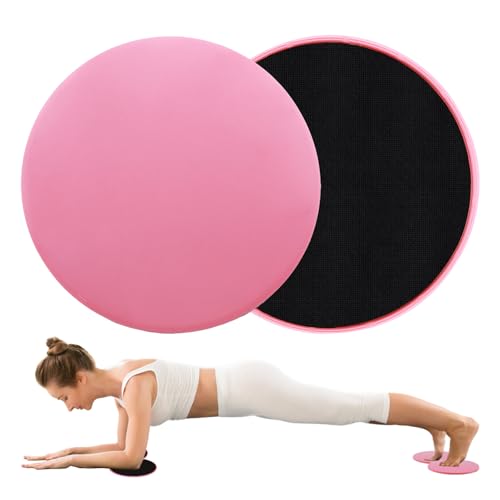 OMCGG Lot de 2 Disques de Glisse Fitness Double Face, Sliders de Musculation Polyvalents pour Entraînement Complet du Corps Accessoires Compactes pour Abdos...