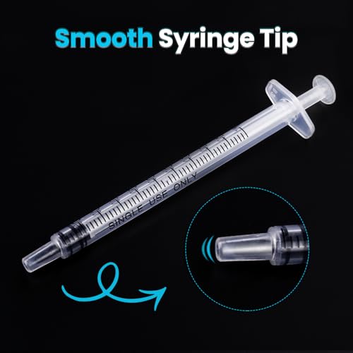 60 pcs 1ml syringe with cap for liquidoral syringe without needle for medicine dropper colostrum collect feeding pets liquid measuring individually sealed luer slip
