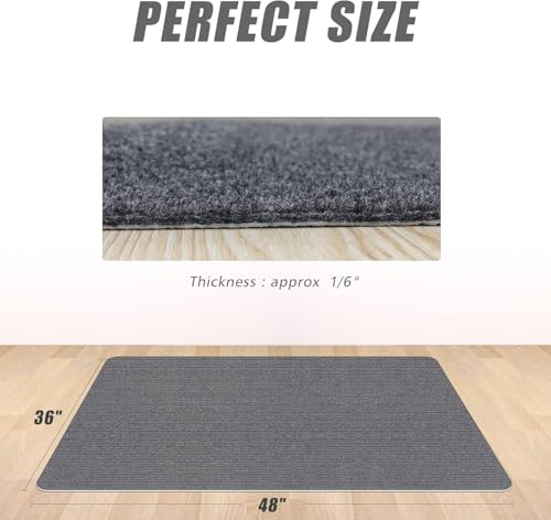 Image of Office Chair Mat for Hardwood & Tile Floors, Floor Protector Rug for Rolling Chairs, Anti-Slip Computer Gaming Mat, Easy to Clean Desk Chair Carpet for Home Office | Size 120 x 90 CM Pack of 1