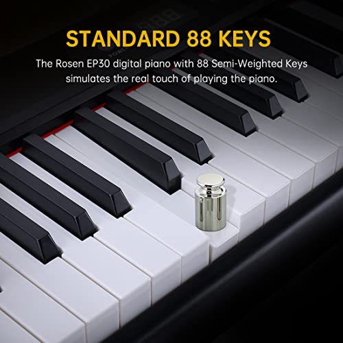 Rosen EP30 Piano numérique débutant 88 touches, piano lesté pleine grandeur, piano électrique portable avec pédale de… - Les Beatles, Paul McCartney, John Lennon, RIngo Starr, George Harrison Rosen EP30 Piano numérique débutant 88 touches, piano lesté pleine grandeur, piano électrique portable avec pédale de… – Image 3