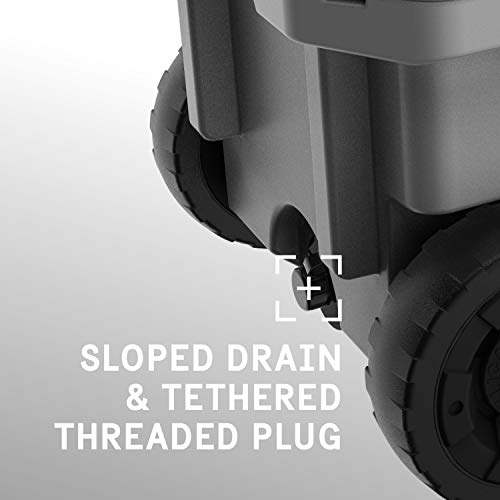 Pelican 45Qt Elite Wheeled Cooler (Dark Grey/Black) | 34 Can Capacity With Ice | 7 Day Ice Retention | Built-In Bottle Opener | Guaranteed For Life #TOP7