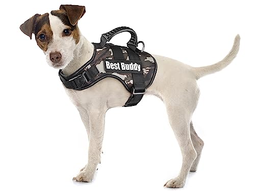 Flamingo Dog Harness Uranus Jungle camouflage M 32-48cm 60-80cm 21cm 38mm, Khaki - Image 3
