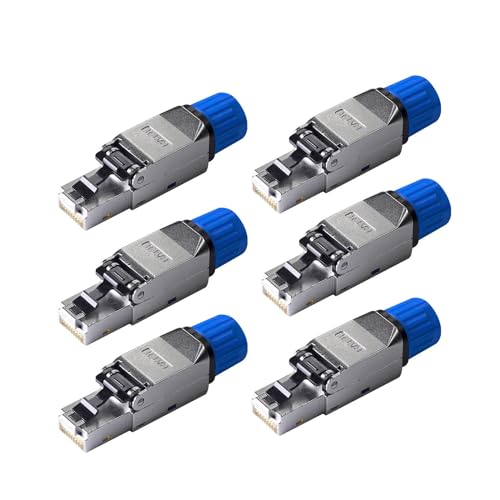 Cat8 Toolless Shielded RJ45 Connectors 6-Pack